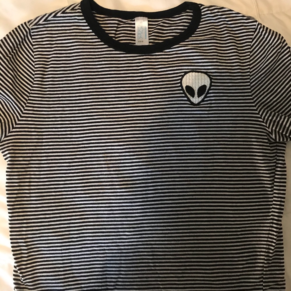 Alien striped crop top